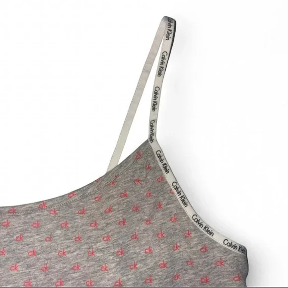 VINTAGE Calvin Klein Gray Camisole with Red CK Logo - Size XL - Picture 4 of 5